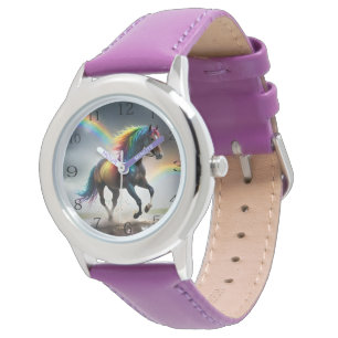 Spektrum der Grace: Regenbogenroh unter Regenbogen Armbanduhr