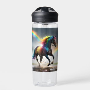 Spektrum der Grace: Regenbogenroh unter Regenbogen Trinkflasche