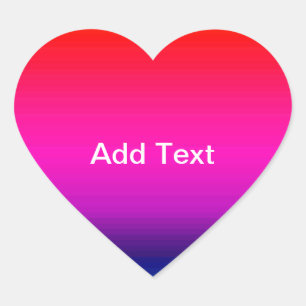 Spektrum horizontaler Farben - 4 Herz-Aufkleber