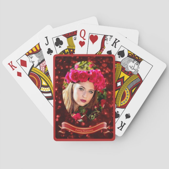 Spelkort — Woman in red Spielkarten (Rückseite)