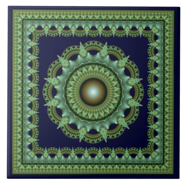 Spellbindende Fraktal-Sternschmuck Fliese (Vorderseite)