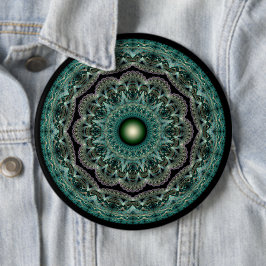 Spellbindendes Fraktal glänzend extravagante Ornam Button