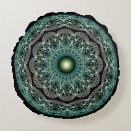 Spellbindendes Fraktal glänzend extravagante Ornam Rundes Kissen