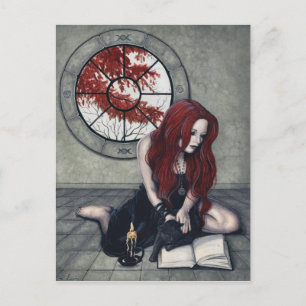 Spellbook Witch Postcard Postkarte