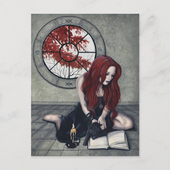 Spellbook Witch Postcard Postkarte (Vorderseite)
