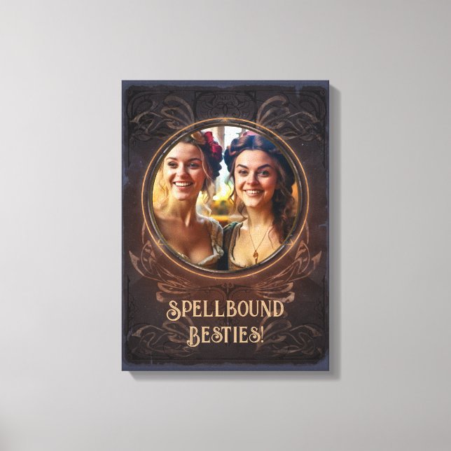 Spellbound besties - Hexes mittelalterliches Gedäc Leinwanddruck (Vorderseite)