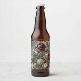 Spellhound - Gothic Floral Barockkopfkissen Bierflaschenetikett