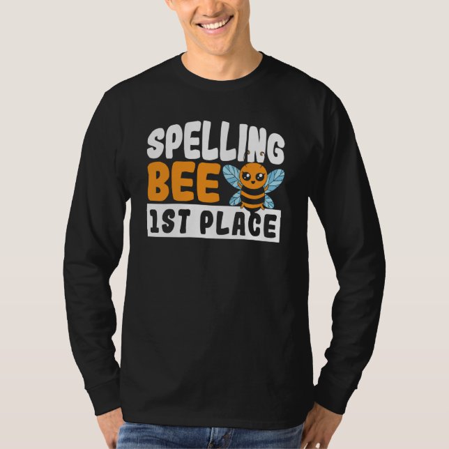 Spelling Bee 1st Place School Spelling Bee T-Shirt (Vorderseite)