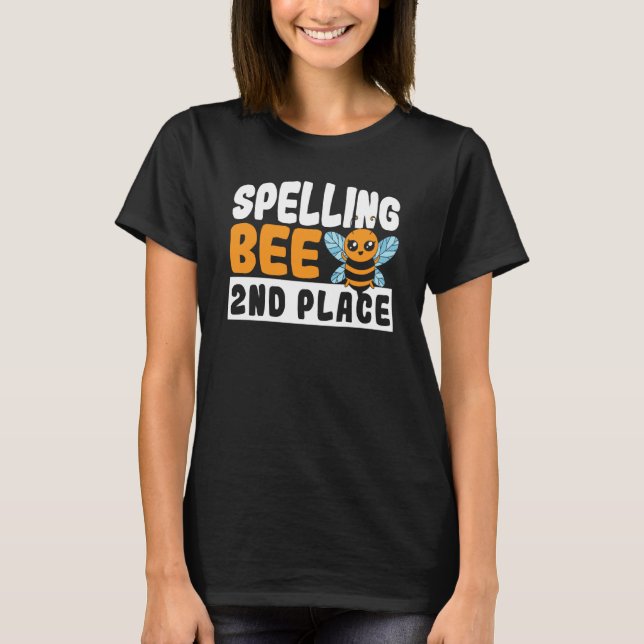 Spelling Bee 2nd Place School Spelling Bee T-Shirt (Vorderseite)