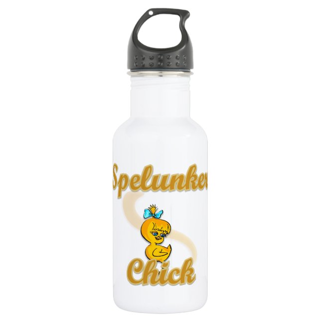 Spelunker Chick Edelstahlflasche (Vorderseite)