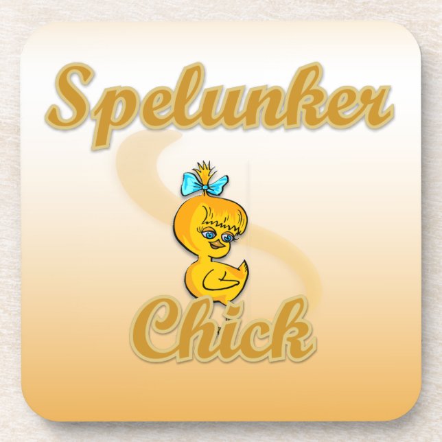 Spelunker Chick Getränkeuntersetzer (Vorderseite)
