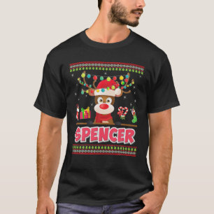 Spencer Reindeer Frohe Weihnachtsmann Helper Fami T-Shirt