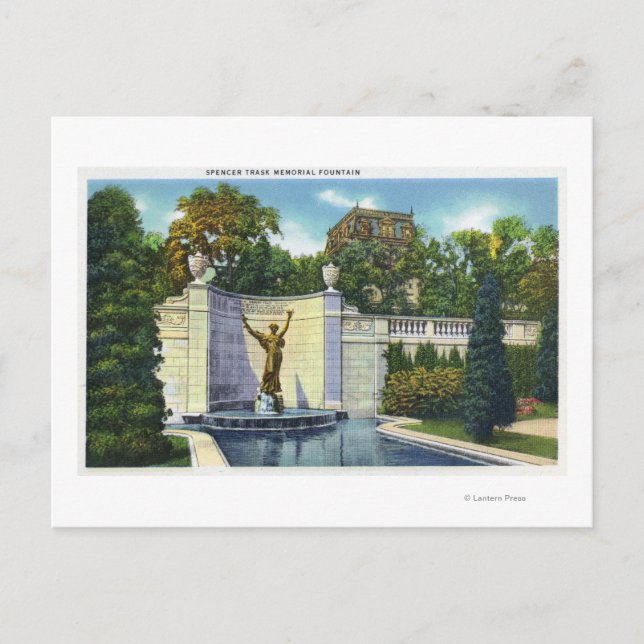 Spencer Trask Gedächtnisfontäne Postkarte (Vorderseite)