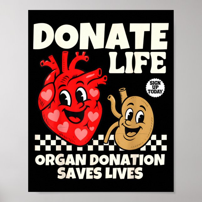 Spende Lebensblutspende Organspende rettet Poster (Vorne)