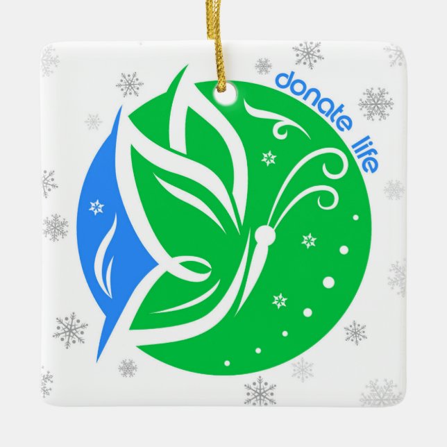 Spende Life Butterfly Geberwissen Weihnachten Keramikornament (Vorderseite)
