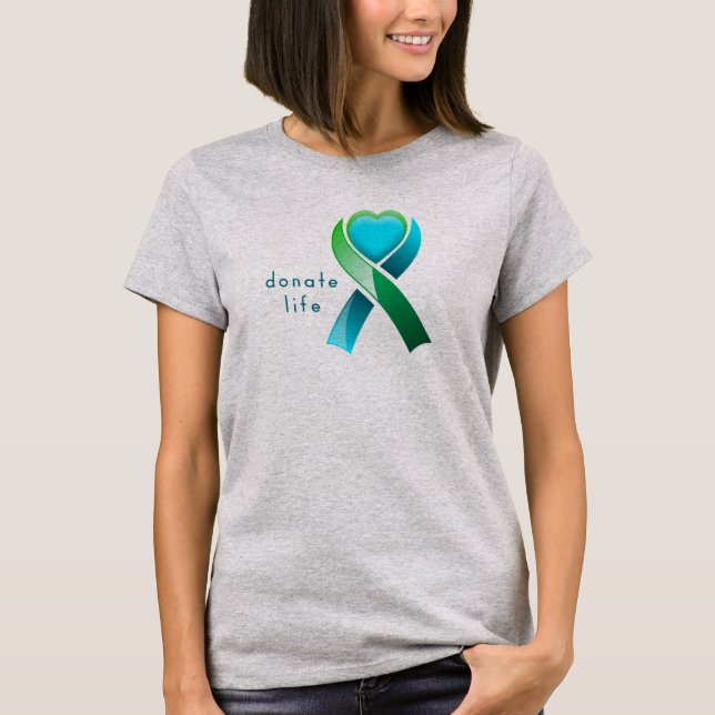 Spende Life Geber Sensibilität Herz Band T-Shirt (Vorderseite)