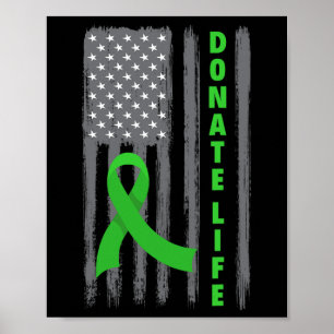 Spende Life Patriotic American Flag Usa Kidney Don Poster