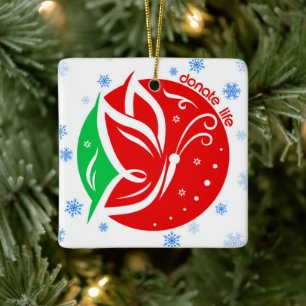 Spende Life Transplantation Empfänger Weihnachten Keramikornament