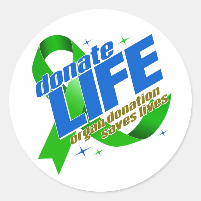 Spende von Organspenden Rette Leben Runder Aufkleber (Vorderseite)