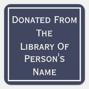 Spenden aus der Bibliothek Quadratischer Aufkleber