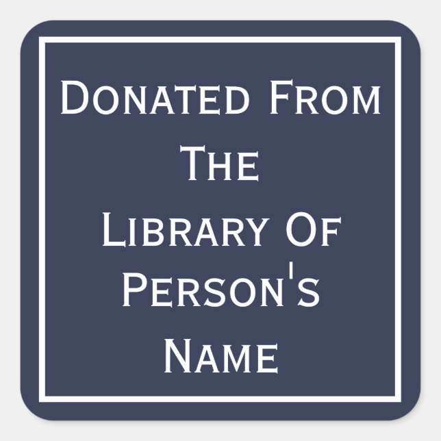 Spenden aus der Bibliothek Quadratischer Aufkleber (Vorderseite)