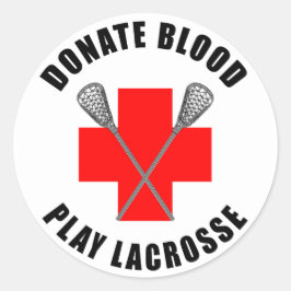 Spenden Sie Blut-Spiellacrosse-Aufkleber Runder Aufkleber