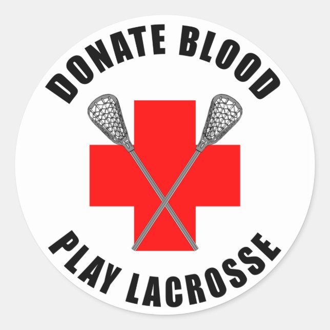 Spenden Sie Blut-Spiellacrosse-Aufkleber Runder Aufkleber (Vorderseite)