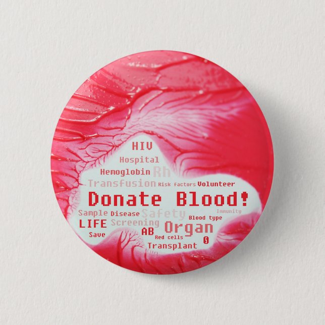 Spenden Sie Blutkonzeptentwurf Button (Vorderseite)