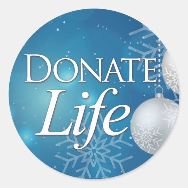 Spenden Sie Leben mit Ornamenten und Schneeflocken Runder Aufkleber (Vorderseite)