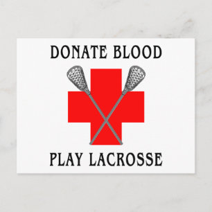 Spenden von Lacrosse-Karten für Blutspiele Postkarte