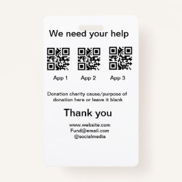 Spendensammlungstipp jar fügen Sie Ihre q r Name c Ausweis