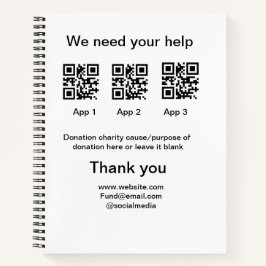 Spendensammlungstipp jar fügen Sie Ihre q r Name c Notizbuch