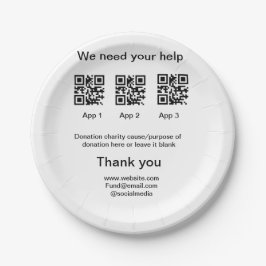 Spendensammlungstipp jar fügen Sie Ihre q r Name c Pappteller