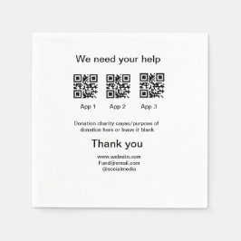 Spendensammlungstipp jar fügen Sie Ihre q r Name c Serviette