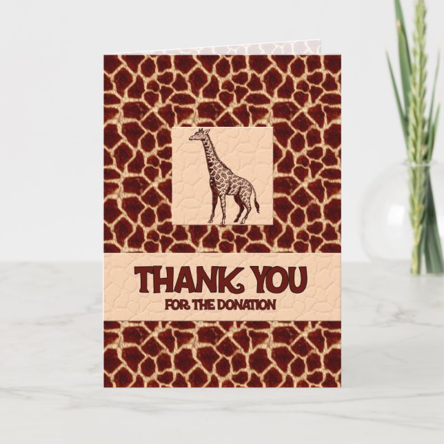 Spender Vielen Dank in Giraffe Print Dankeskarte (Vorderseite)