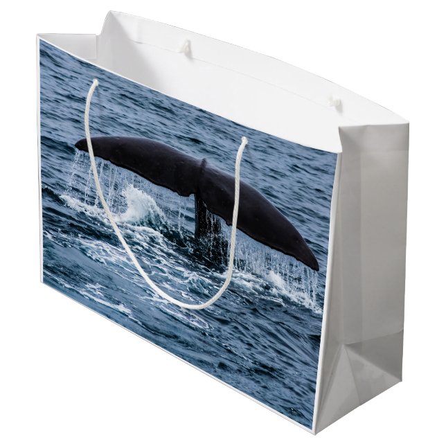 Sperm Whale Große Geschenktüte (Rückseite Schrägansicht)