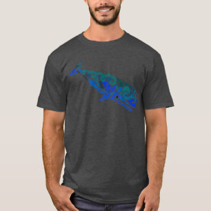 Sperm Whale Tribal Design farbig T-Shirt