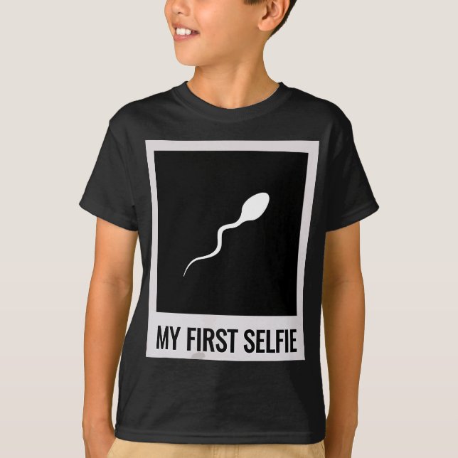 Sperma , Mein erster Selfie, Bild, Foto, lustig T-Shirt (Vorderseite)