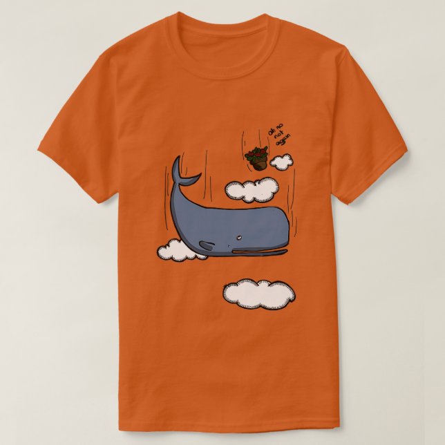 Spermawal und Petunien T-Shirt (Design vorne)