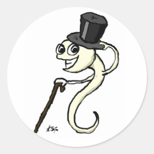 Spermien in einem Top-Hat-Stickers Runder Aufkleber