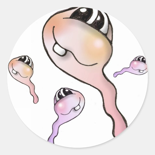 Spermien, sperm, aufkleber, kaulquappen, sticker, runder aufkleber (Vorderseite)