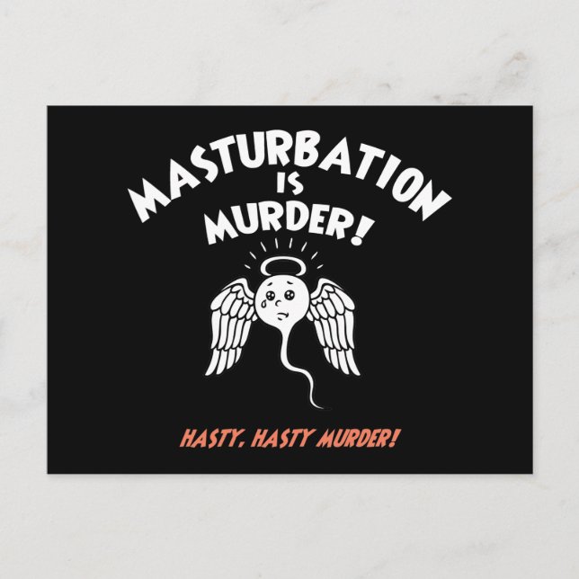 Spermizid! Rot an! Postkarte (Vorderseite)