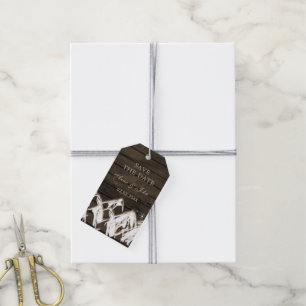 Sperrholz Rustikale Berge Save the Date Geschenkanhänger