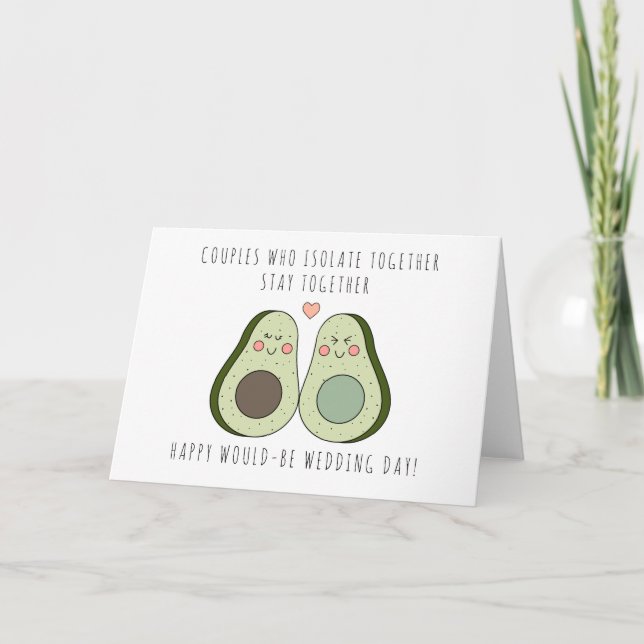 Sperrung storniert Wedding Card - Avocado Design Dankeskarte (Vorderseite)