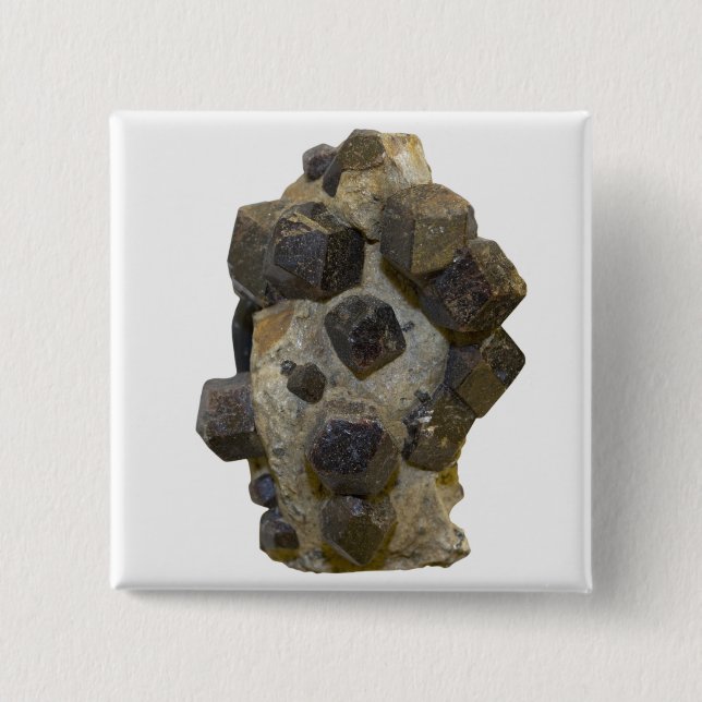 Spessartite in der Matrix Button (Vorderseite)