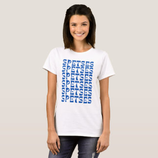 SPETSES Blaues Textmuster T-Shirt