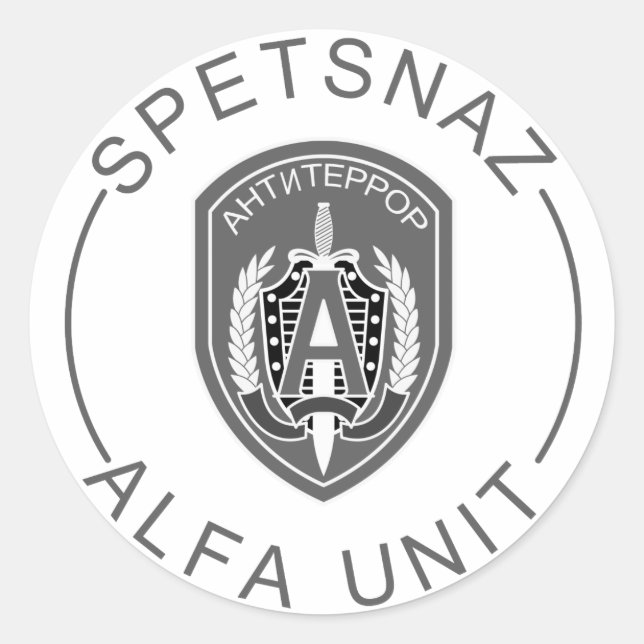 Spetsnaz Alfa Runder Aufkleber (Vorderseite)