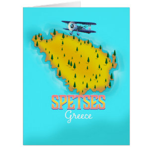 Spetts Griechische Insel Karte Reiseplakat