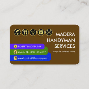 Spezial-Handwerker-Tabs Hausreparatur Visitenkarte