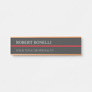 Spezial Unikat Grau Rot Elegant Modern Türschild